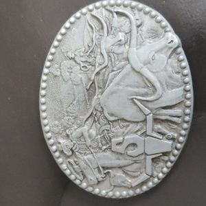 Zee Series Vintage Pewter Cattle Drive belt buckle , cowboys